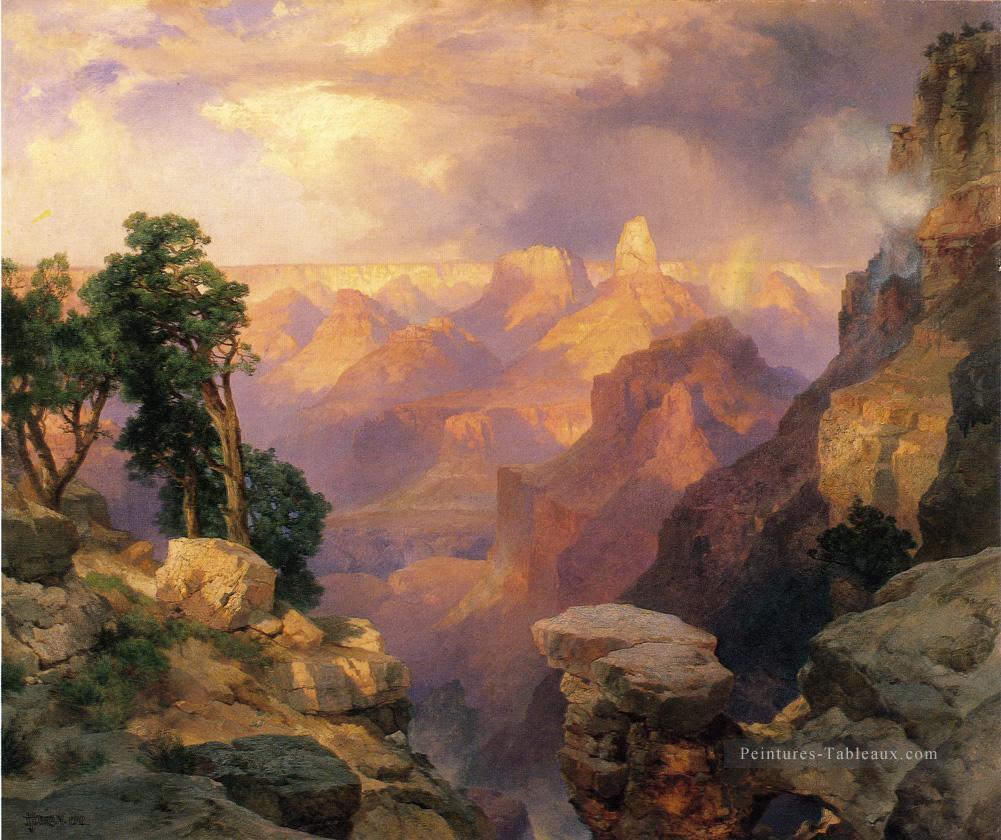 Grand Canyon avec Rainbows paysage Thomas Moran Peintures à l'huile
